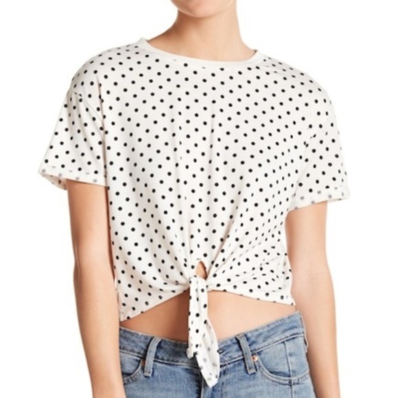 Elodie Tops - 🛍 Nordstrom Elodie Polka-Dot Tie-Front Top 🛍